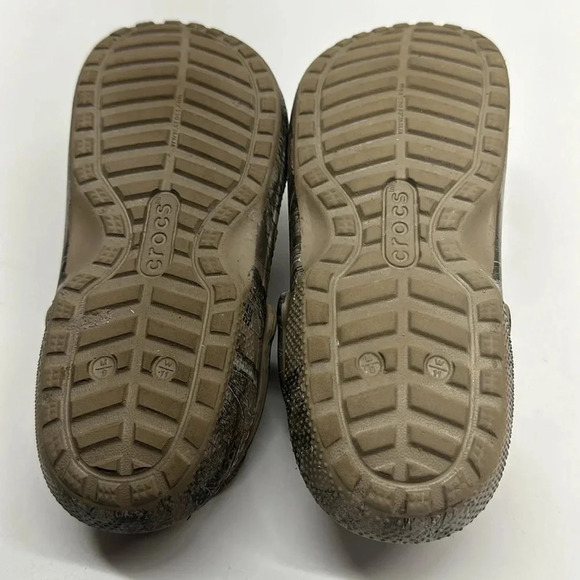 Crocs Mules Slip On Shoes Sherpa Realtree Camo Camouflage Brown Women's Size 11 - Picture 7 of 9